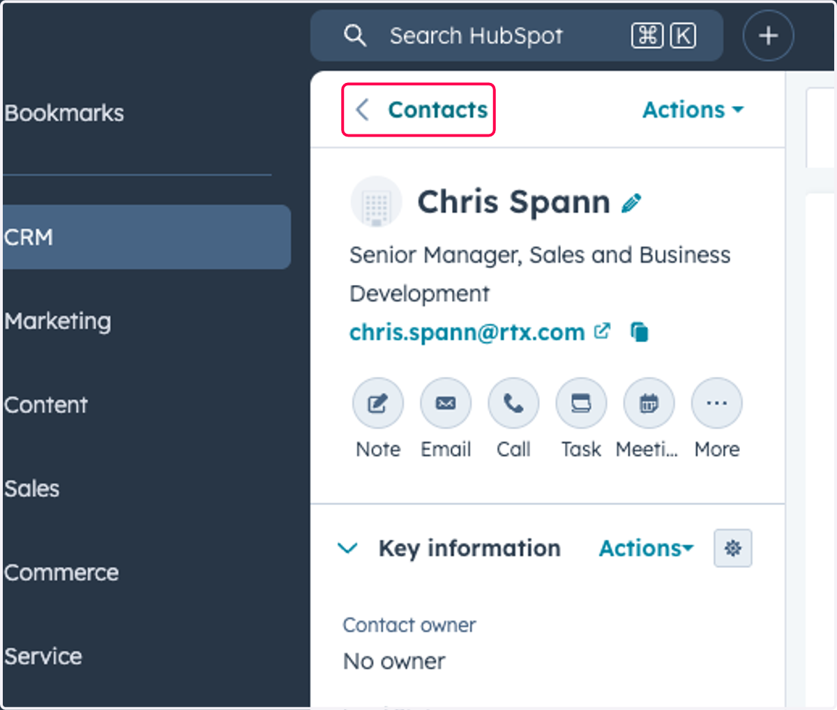 Click on Contacts