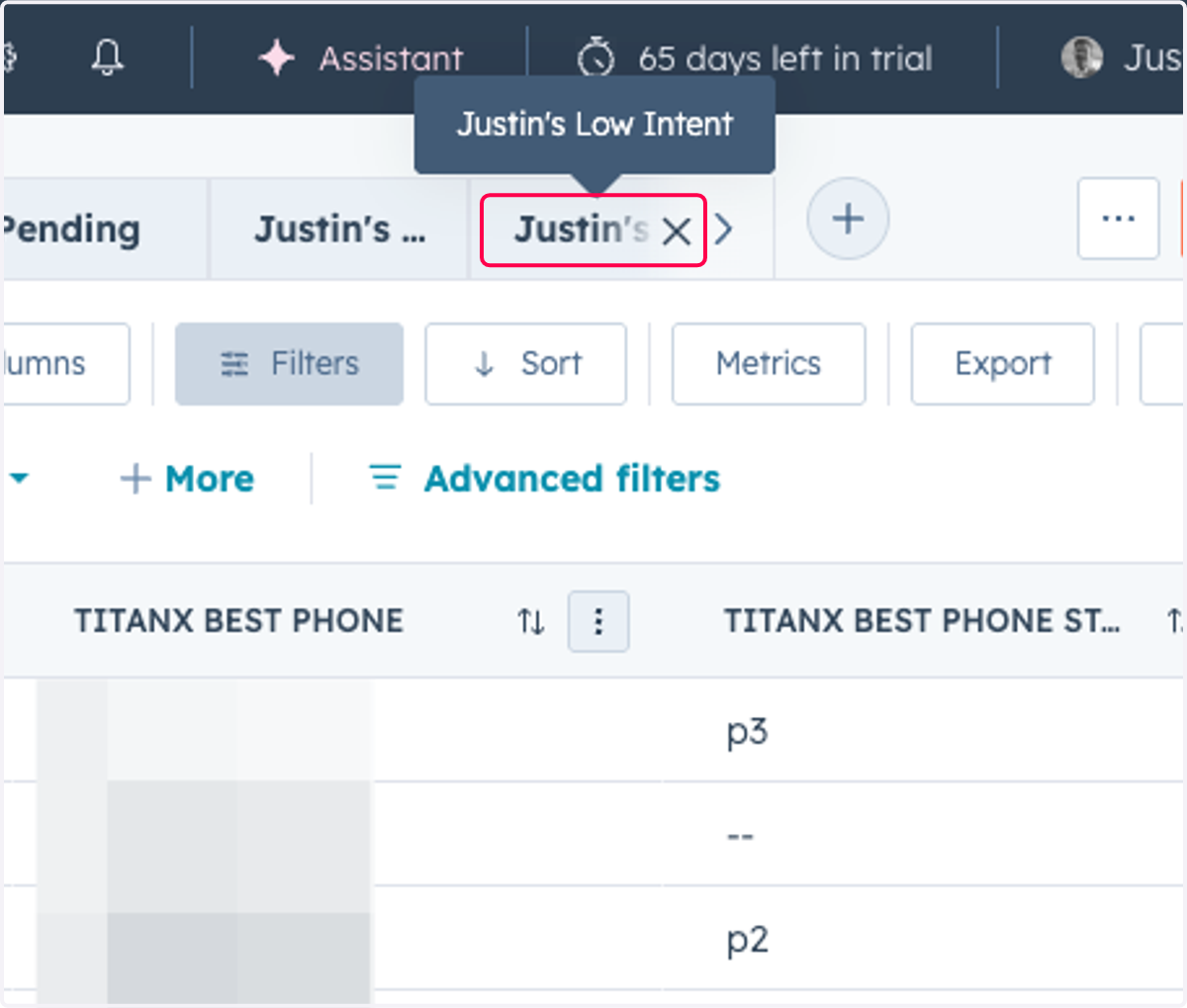 Once scoring is complete you can go to your custom contact tables to view