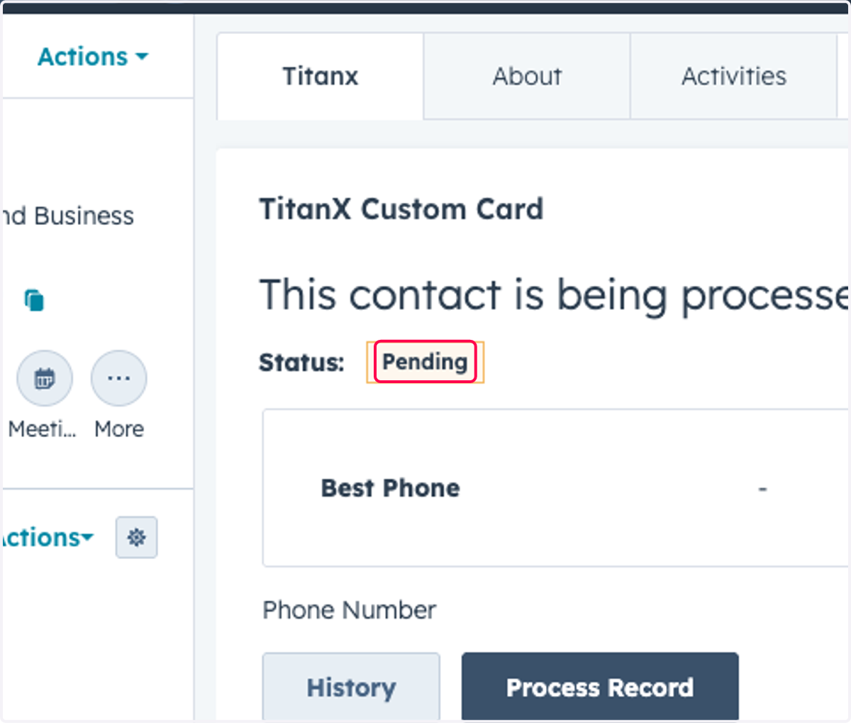 Contacts that are actively being scored will have a "pending" status