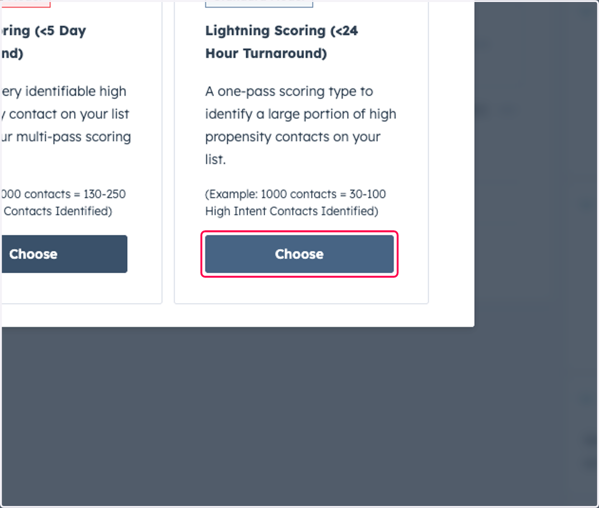 Click on your preferred scoring model
