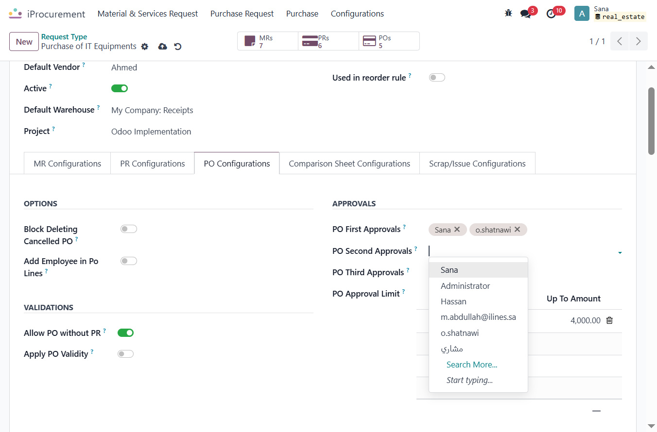 Click on PO Second Approvals?