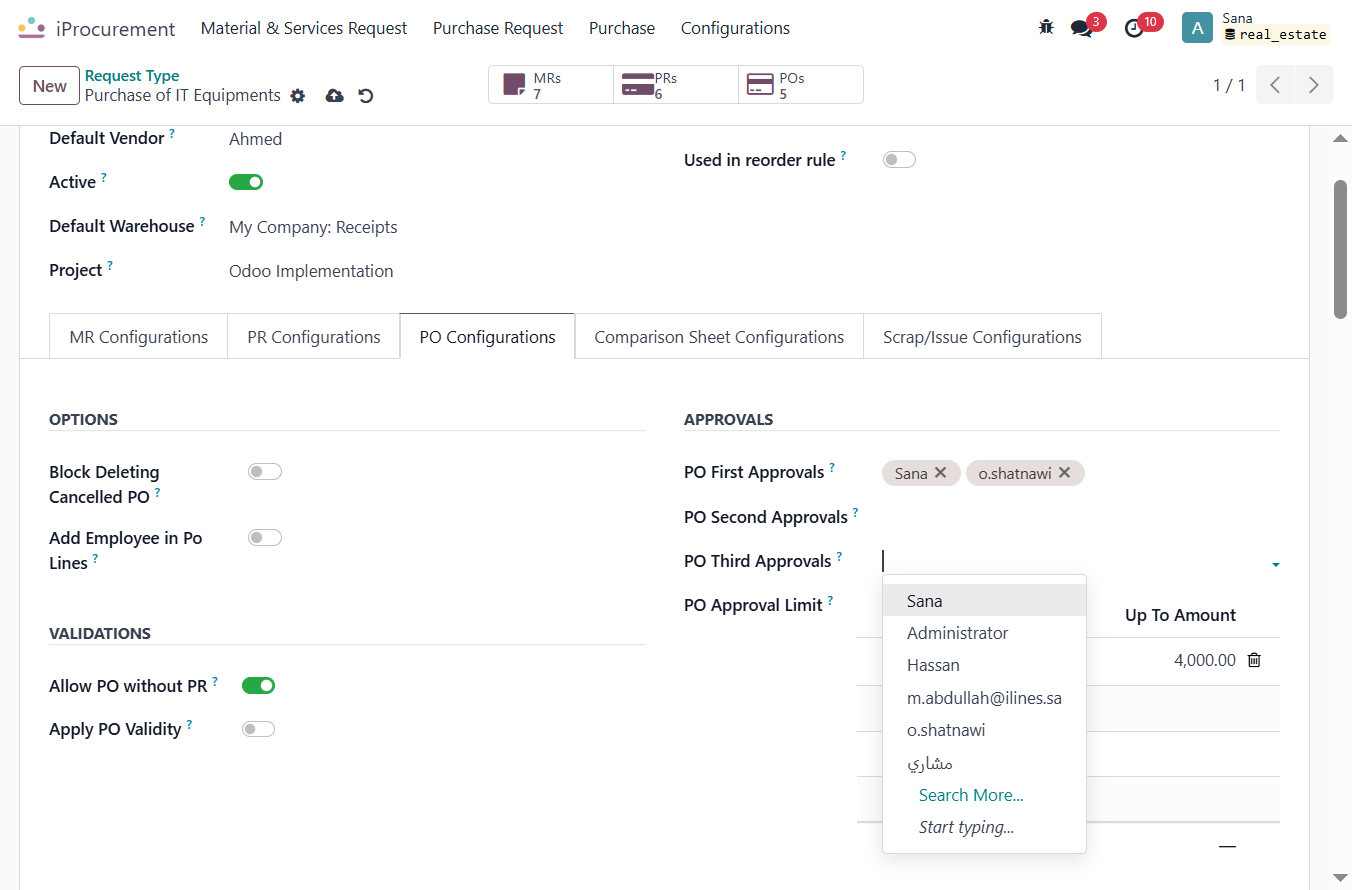 Click on PO Third Approvals?