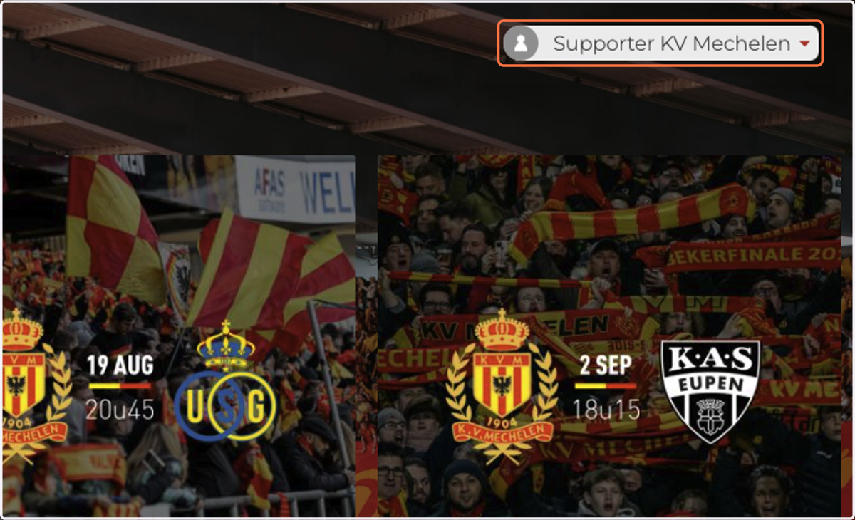 Log je in op tickets.kvmechelen.be met je KVM Account.
