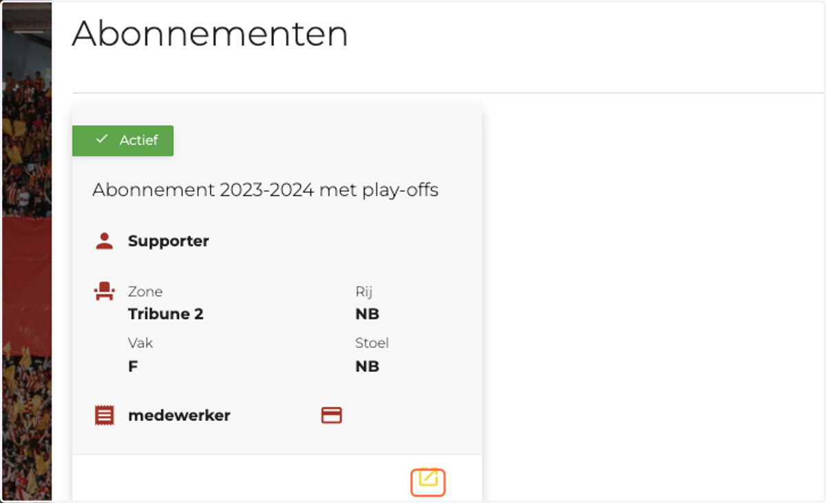 Ga naar het onderdeel 'abonnementen' en klik op het abonnement dat je wenst vrij te geven.