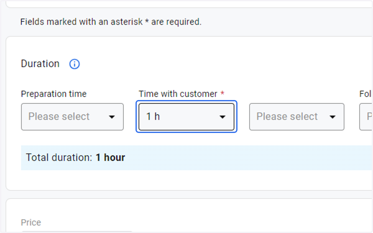 Define the duration in hours