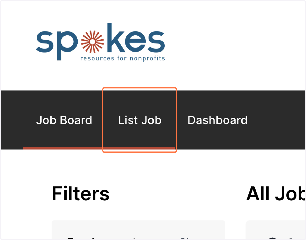Navigate to the List Job Tab on the Nav Bar