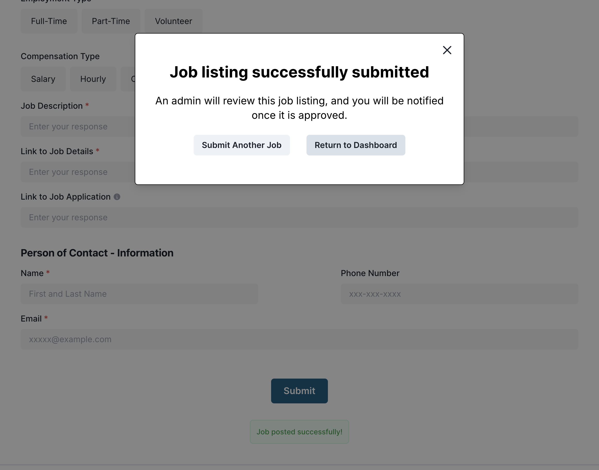 Navigate to your Dashboard Here or on the Dashboard Tab to manage your job.