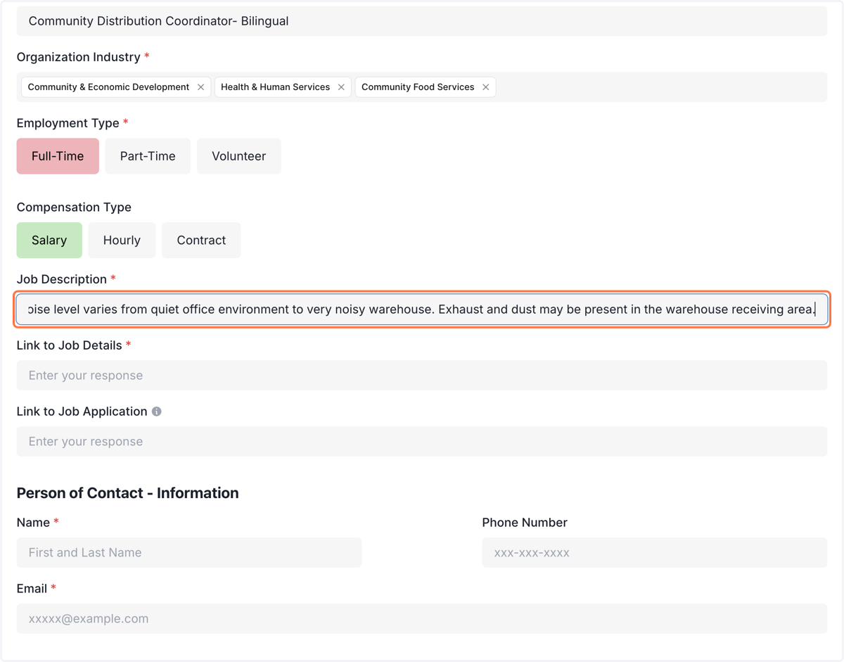 Paste your entire job descirption here. This text will be scrollable for the job seeker.