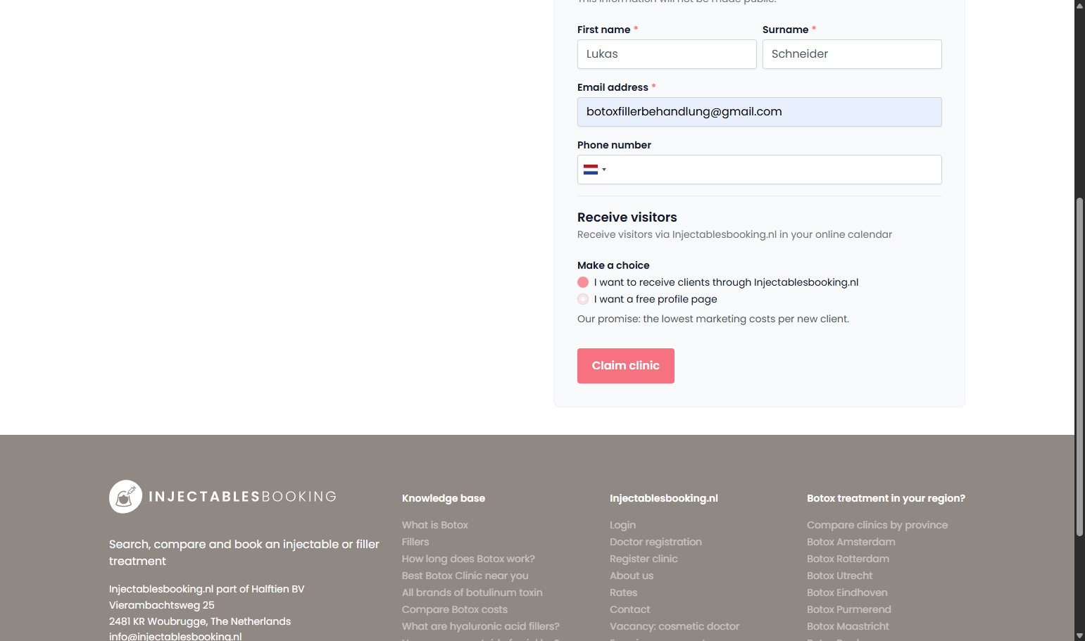 Under ‘Receive visitors,’ select the option that best matches your preference. Kies bij 'Ontvang bezoekers' de optie die het beste bij jouw voorkeur past.