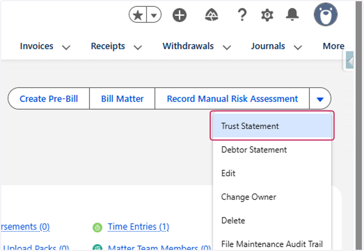 Click on Trust Statement