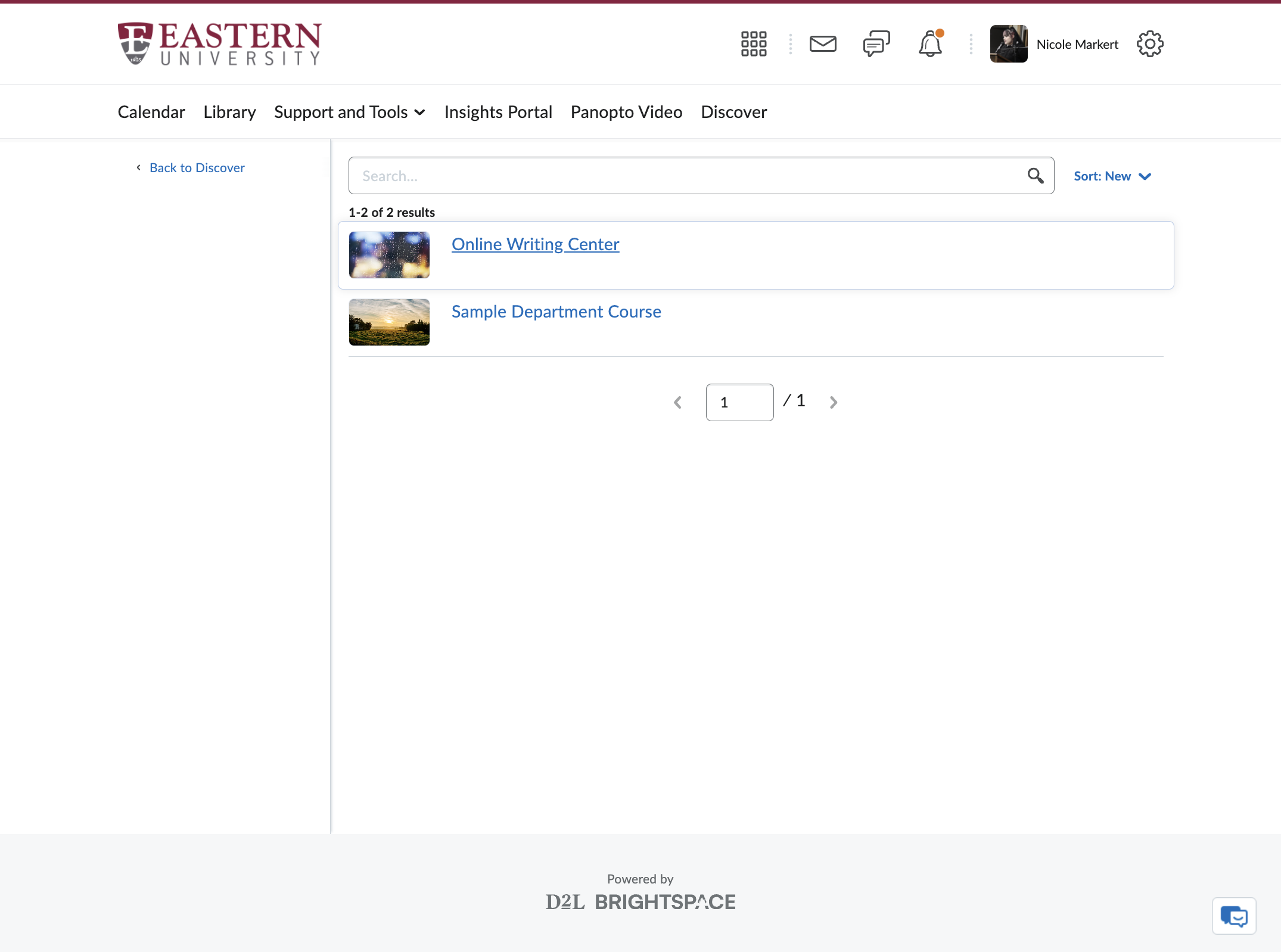 Click on the "Online Writing Center" or search for it in the search bar