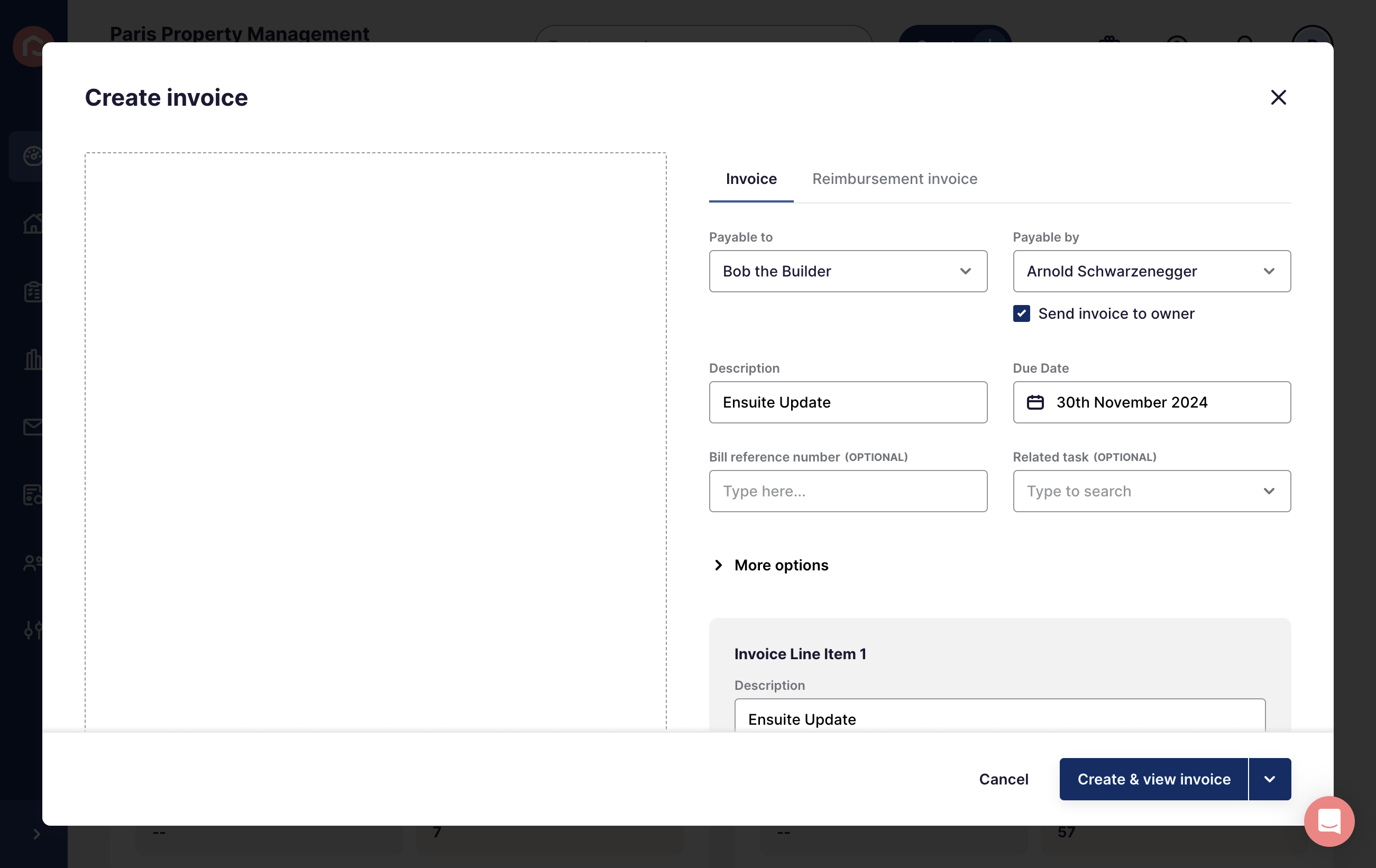 Add in the Suppliers invoice details
