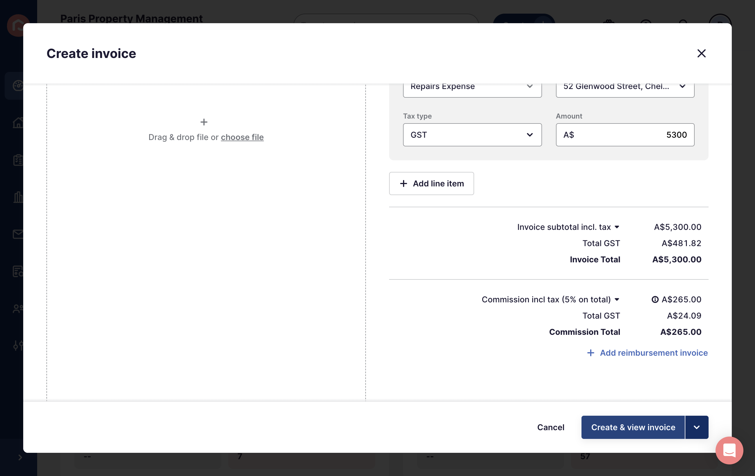 Click on Create & view invoice