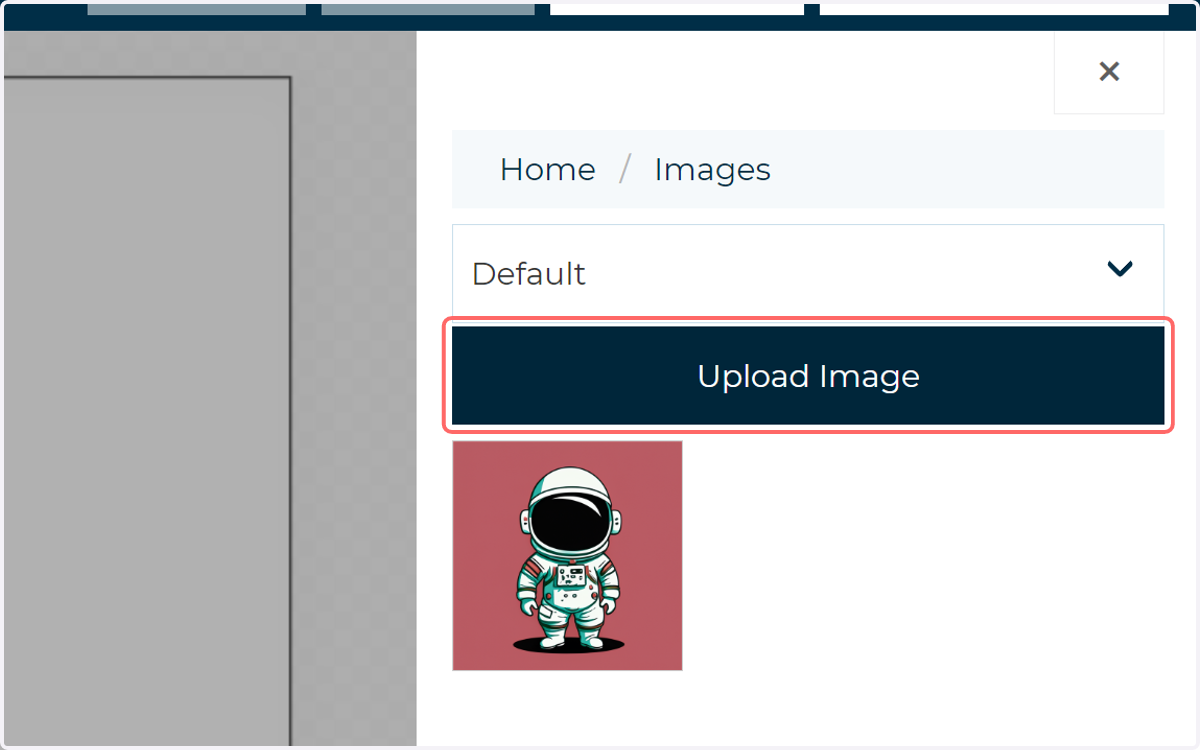Click on Upload Image