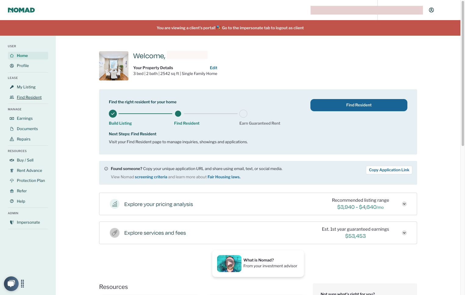 Click on Find Resident
