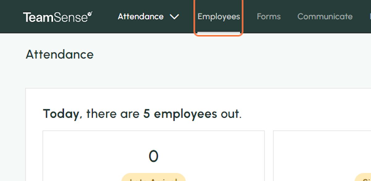 Navigate to the Employees tab