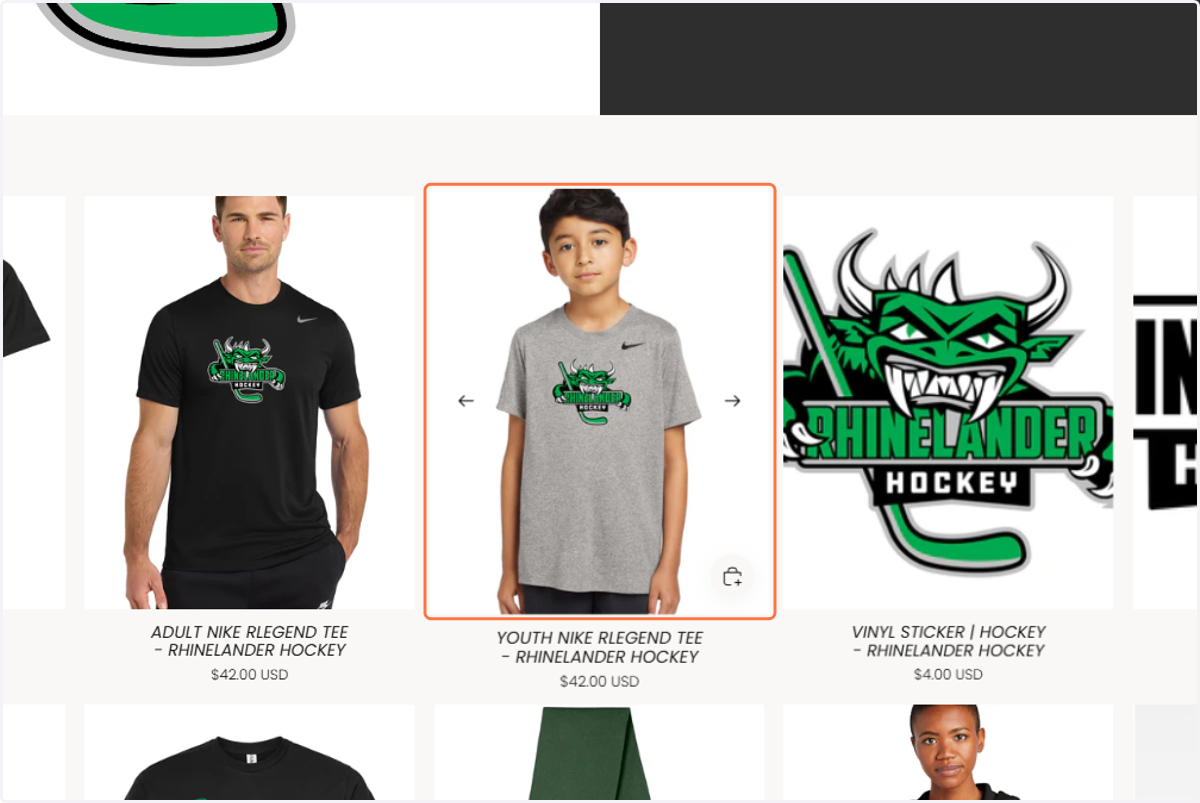 Choose a merch item that has the add name option.