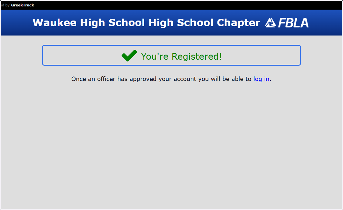You're Registered!