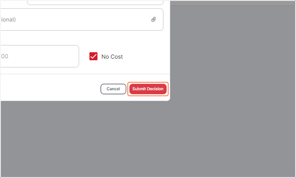 Click on Submit Decision