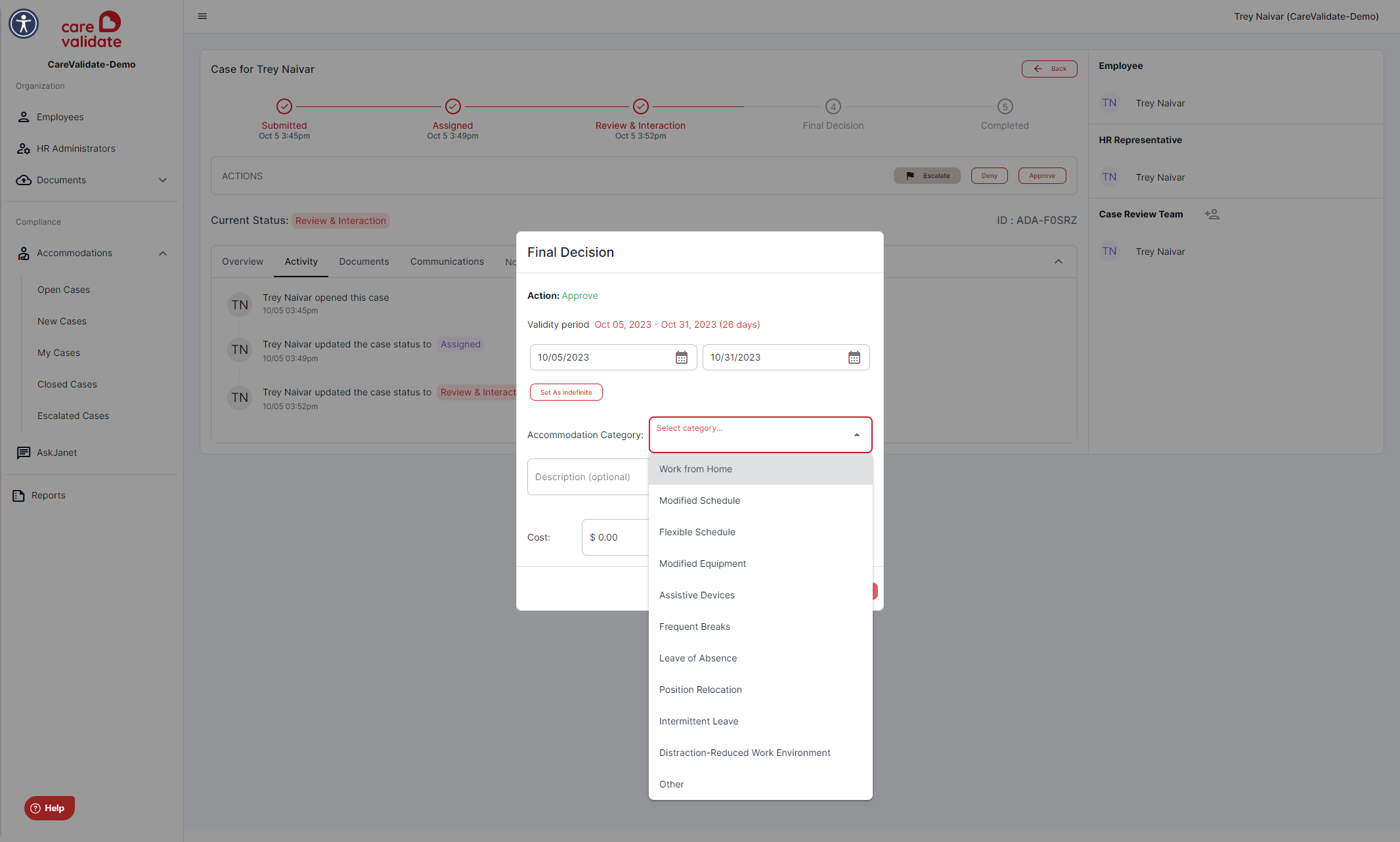 Choose from the dropdown...
