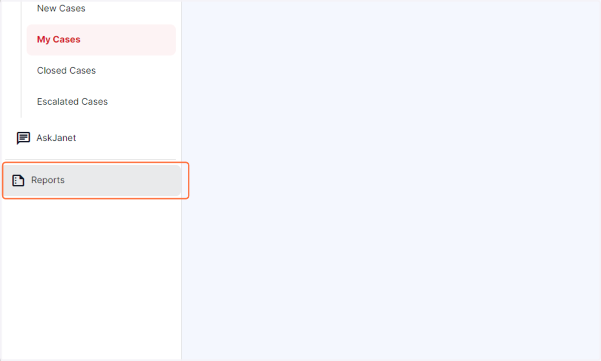 You can run a report on your Cases by clicking on Reports...