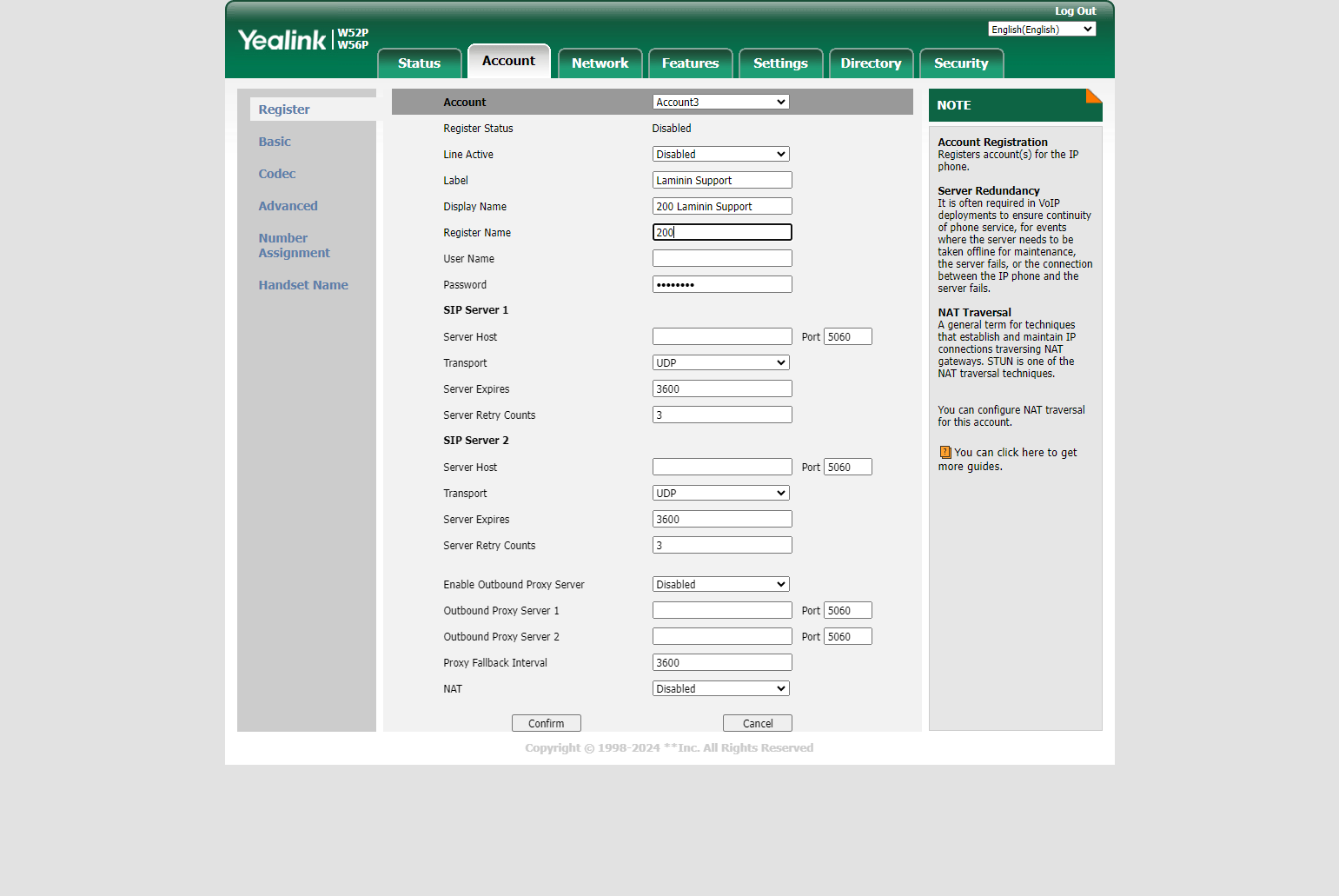 Enter the Extension Register Name