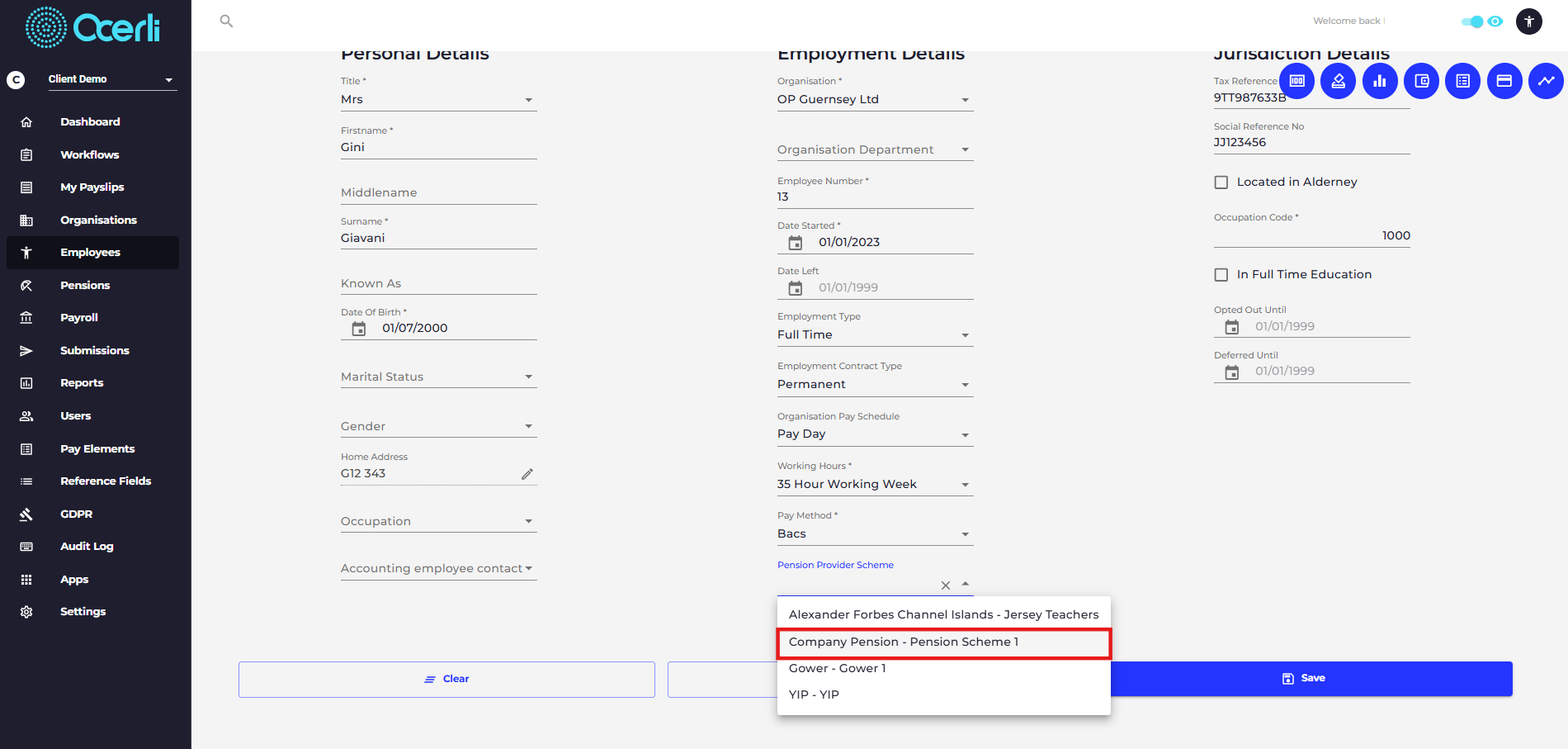 Select the pension provider scheme.