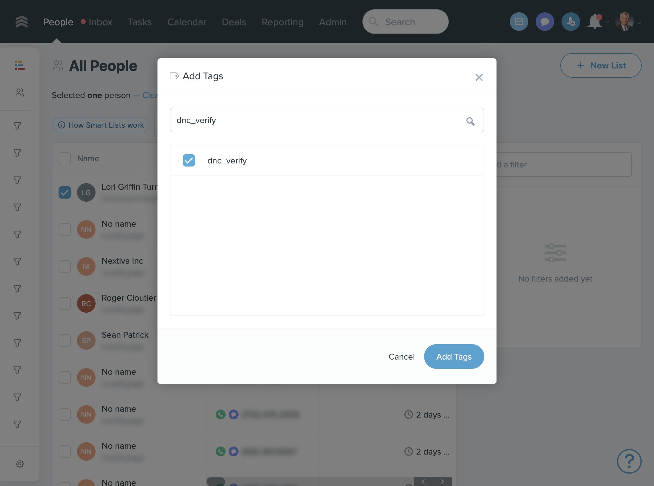 Click on Add Tags