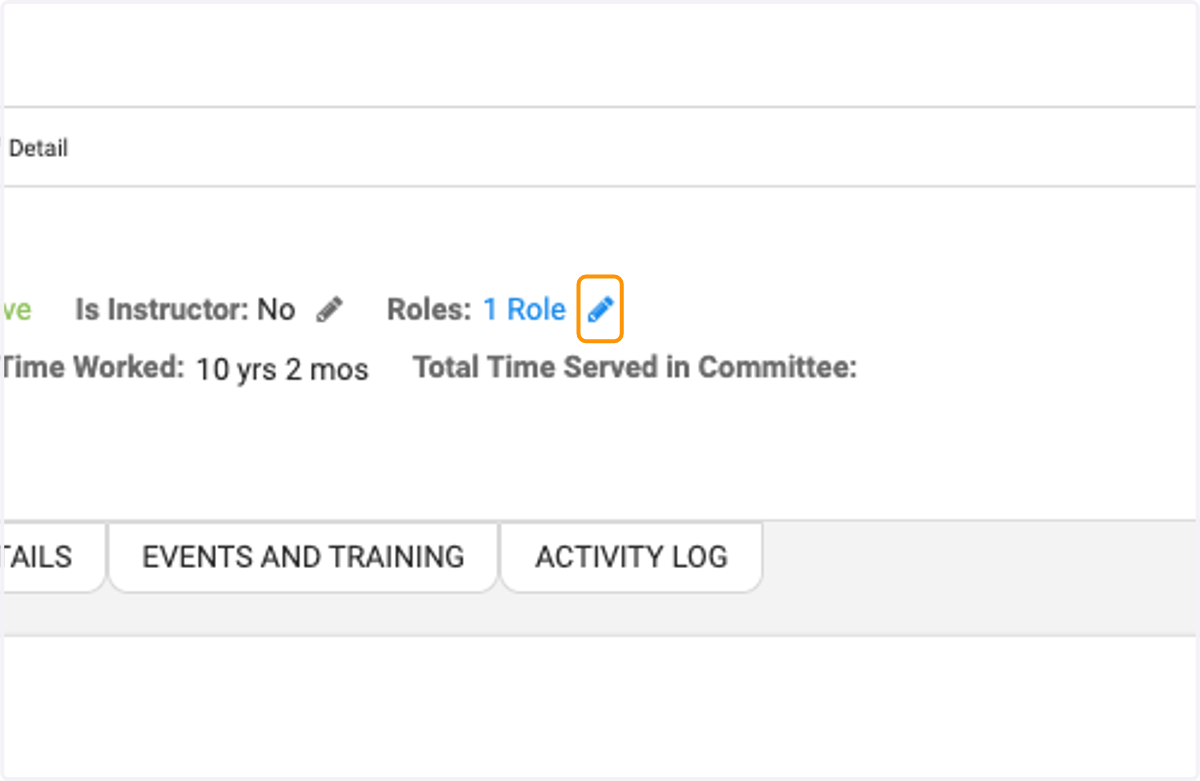 Click on the pencil icon next to the Role to update role (permissions)