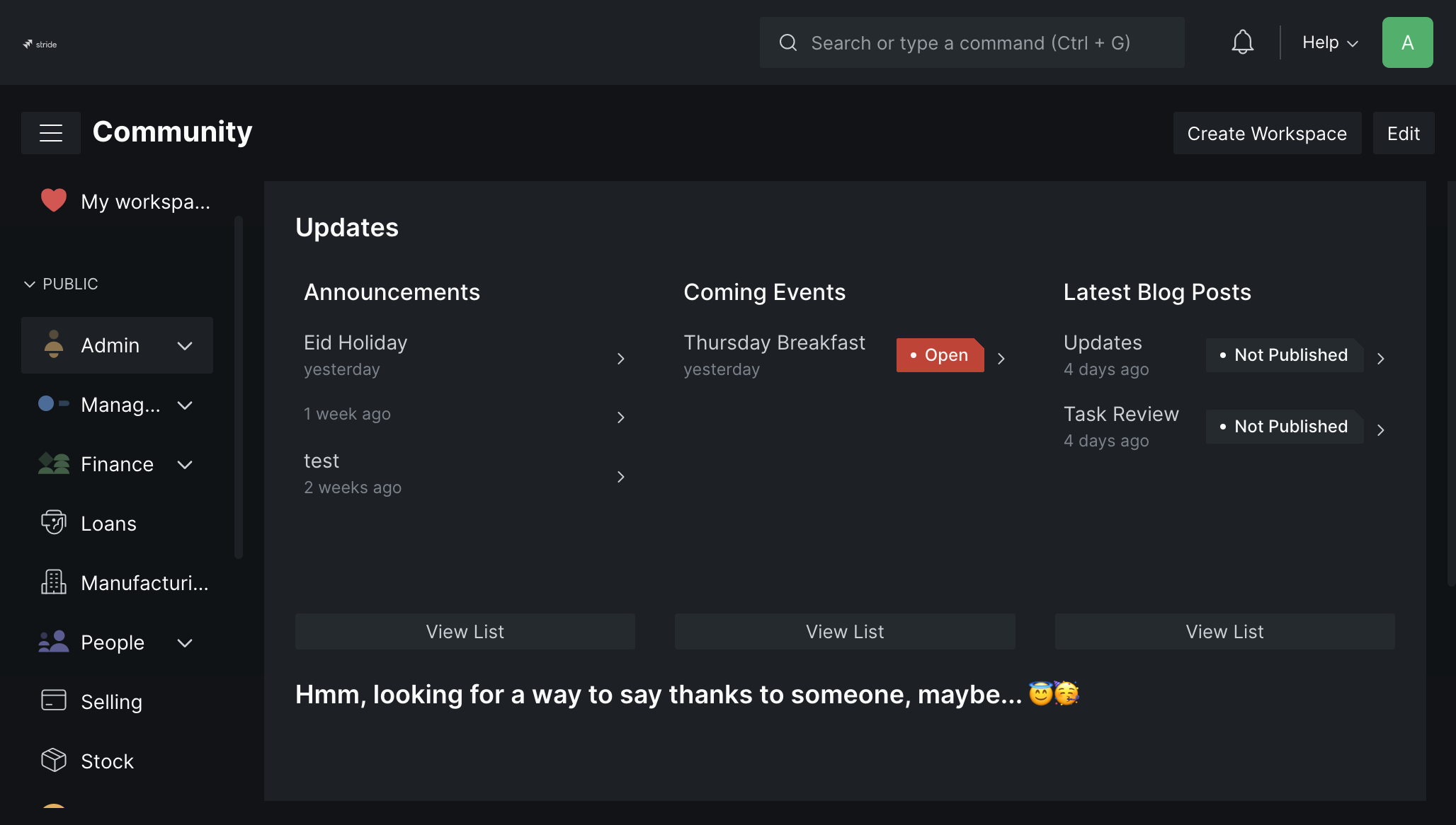 Click on Admin