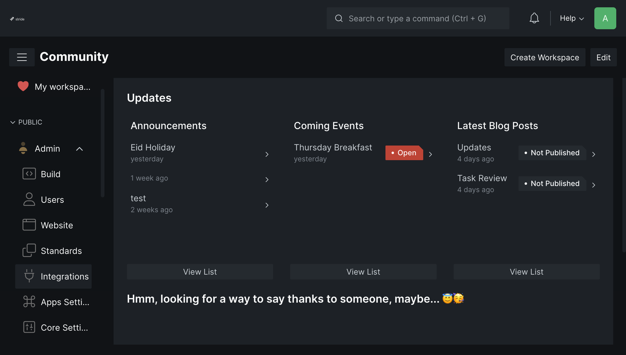 Click on Integrations