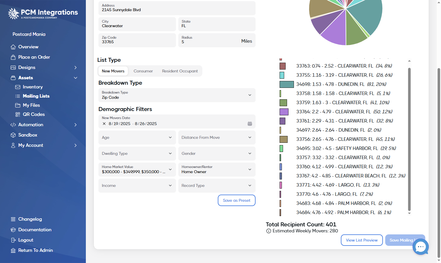 Select any other desired Demographic Filters