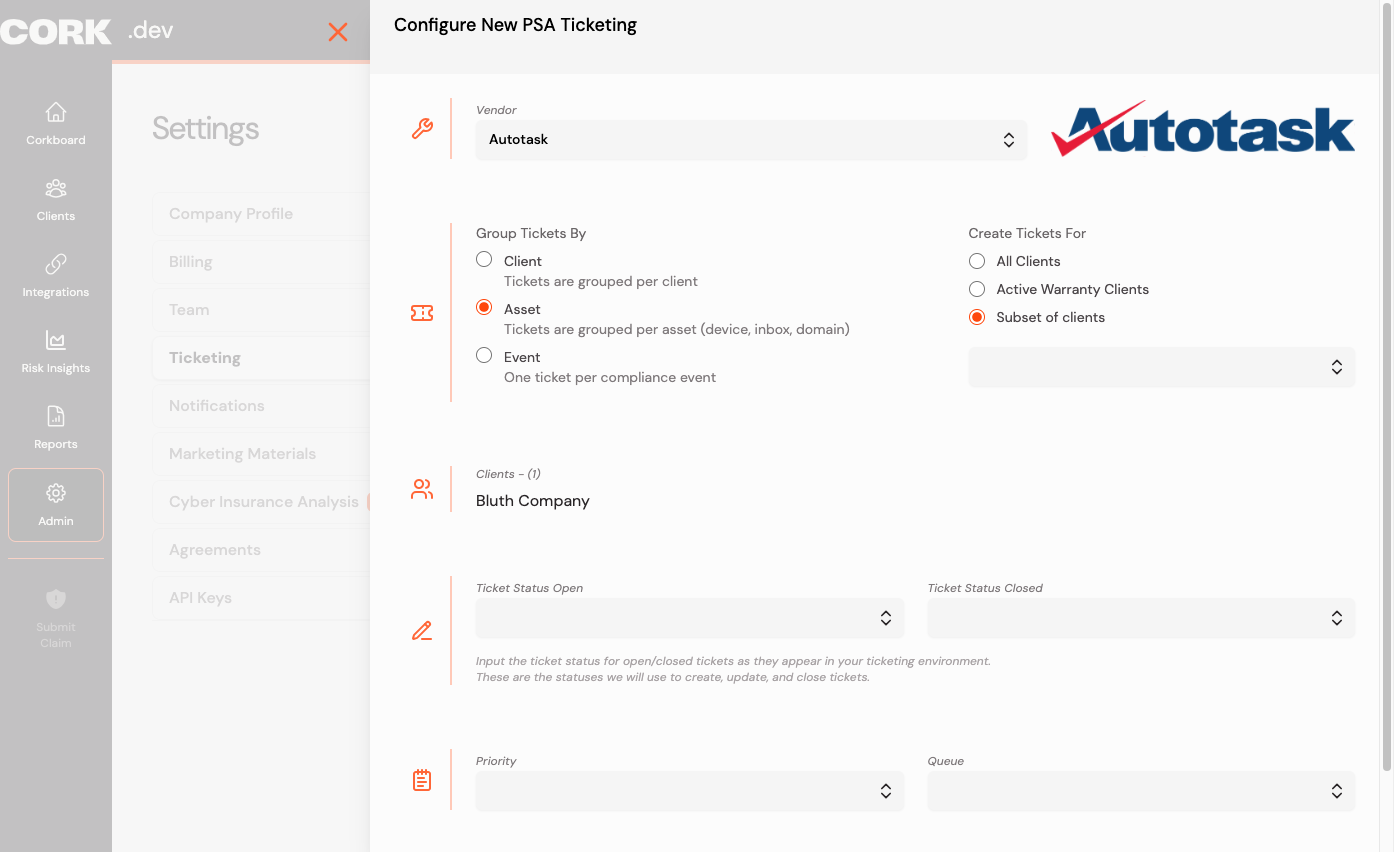 Select other required fields