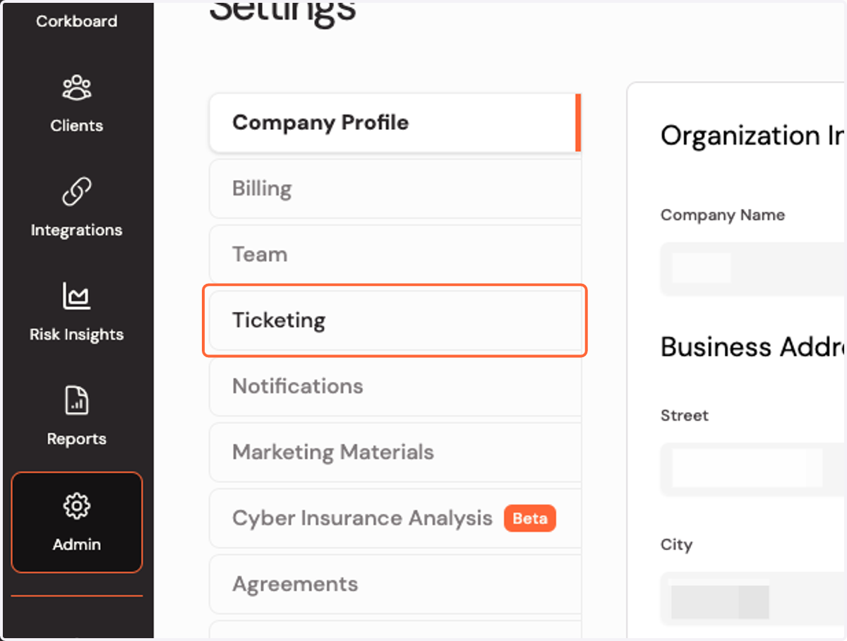 Click on Ticketing