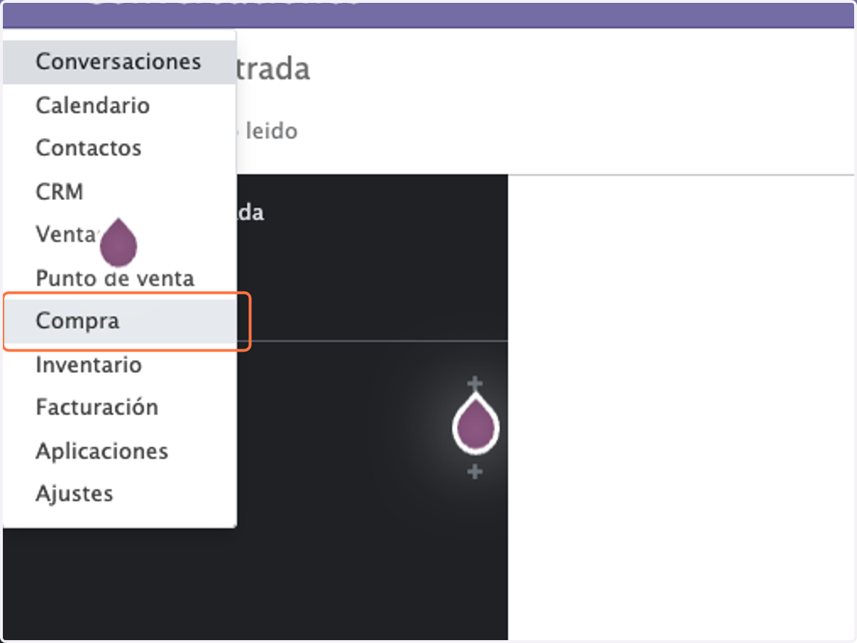 Seleccione el módulo de Compras