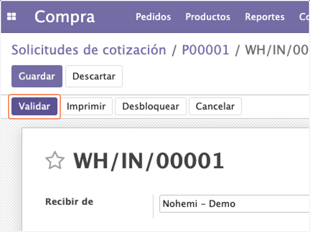 Click en Validar