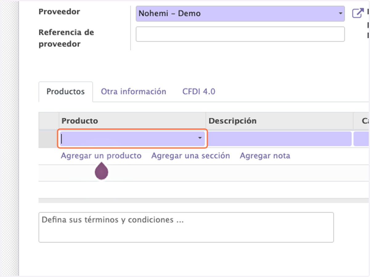 Click en Producto