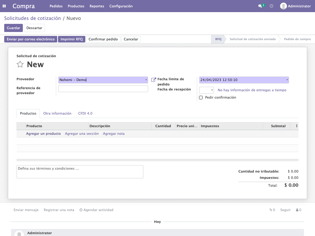Agregue los productos que desea dando click en Agregar un producto