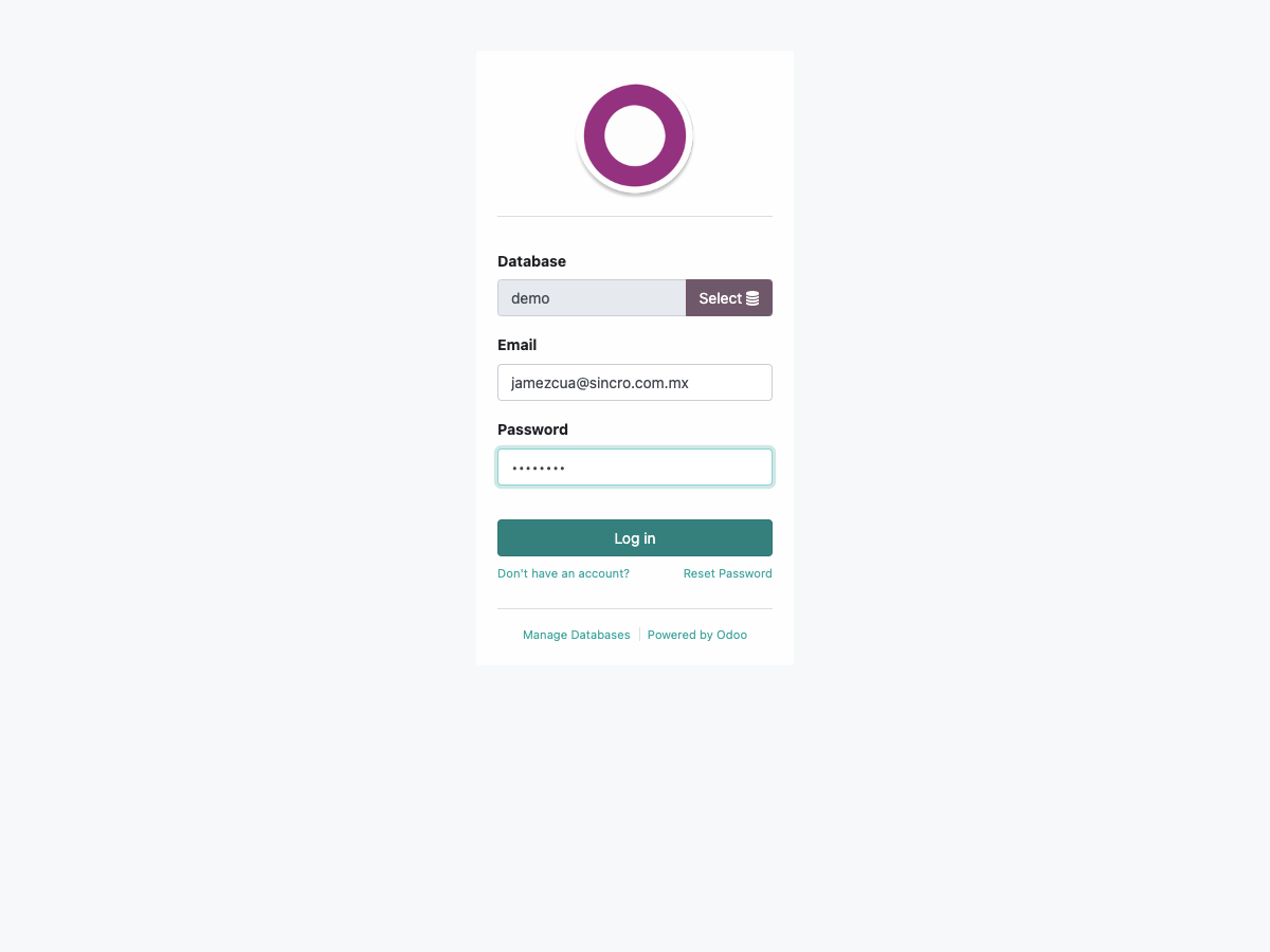 Click en Log in