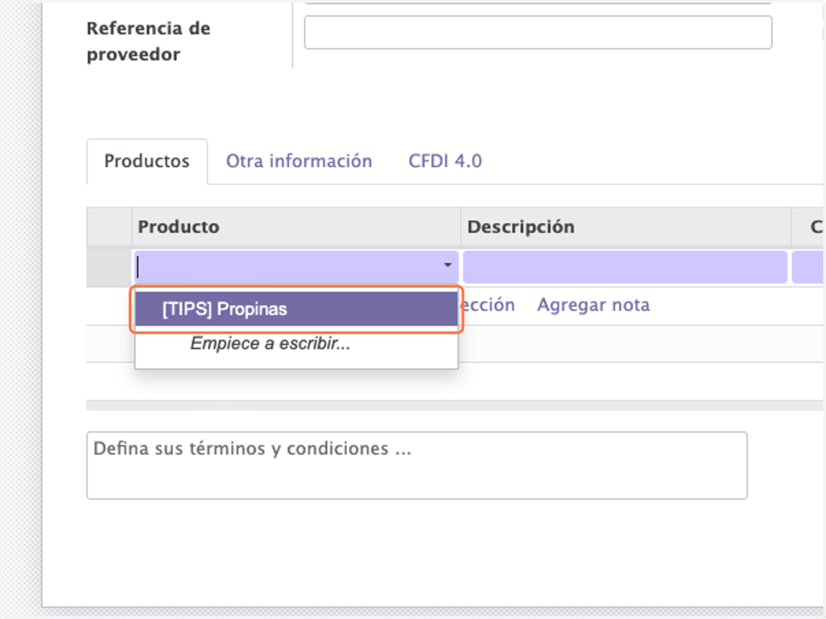 Seleccionar un Producto