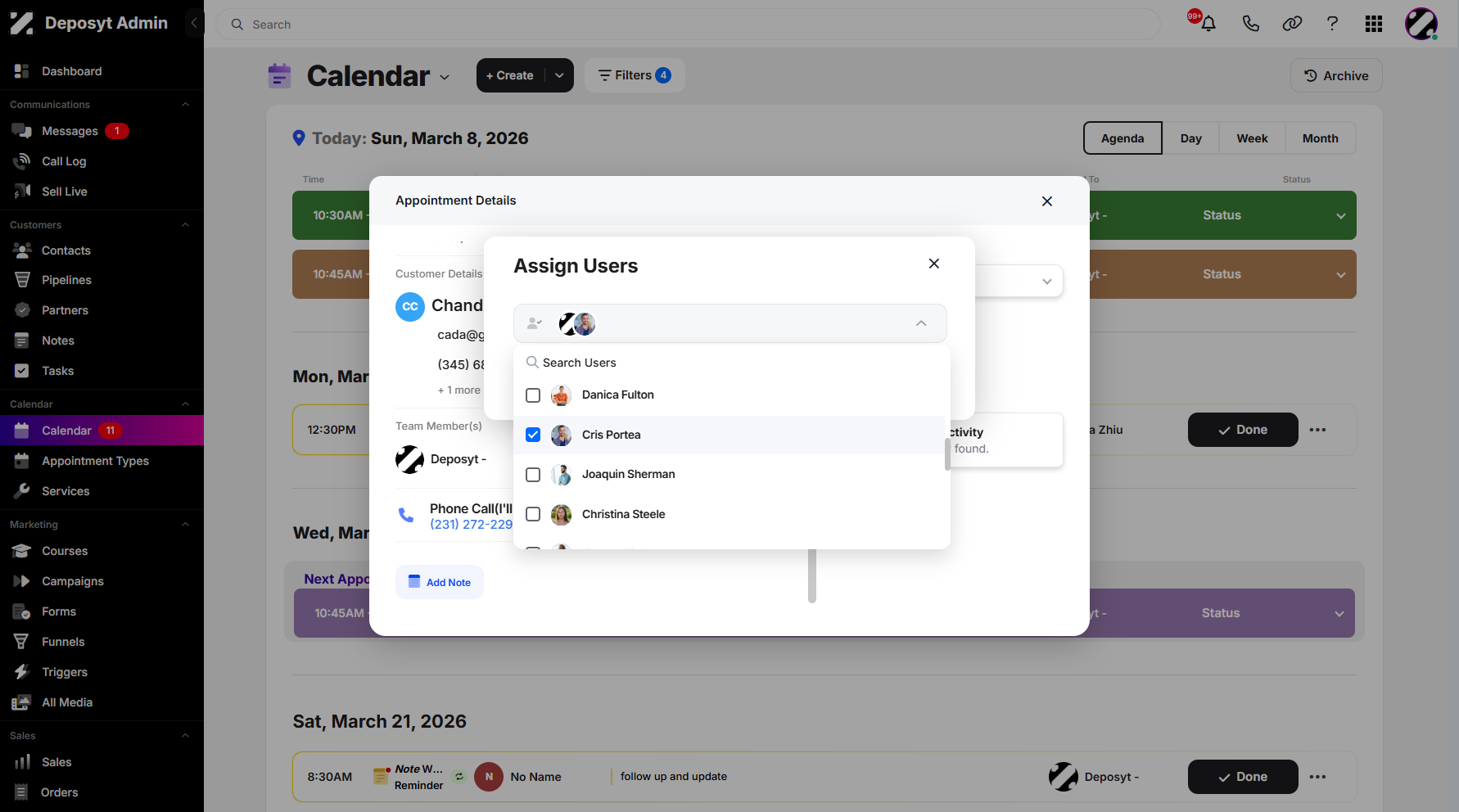 Step 8: Select a user, you can select multiple users.