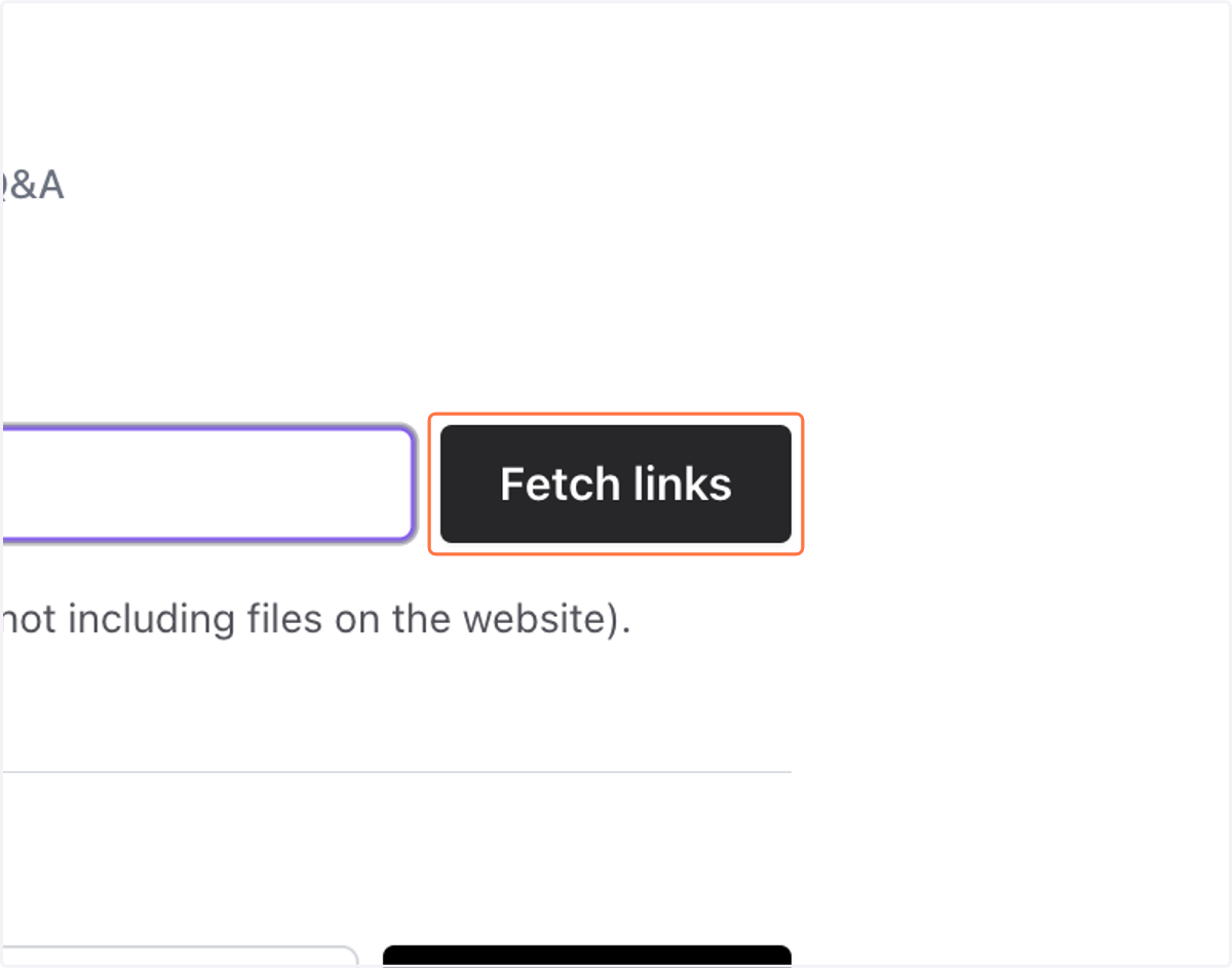 Click on Fetch links after pasting the domain
