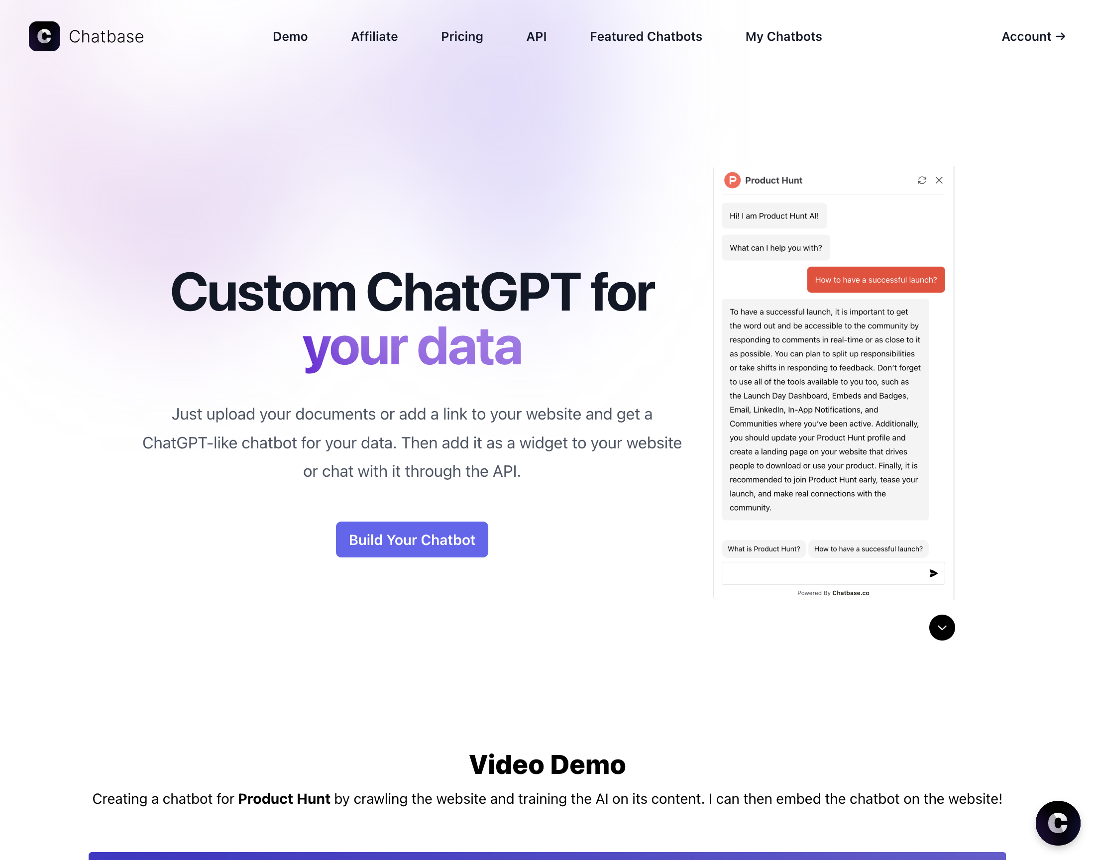Click on Build Your Chatbot