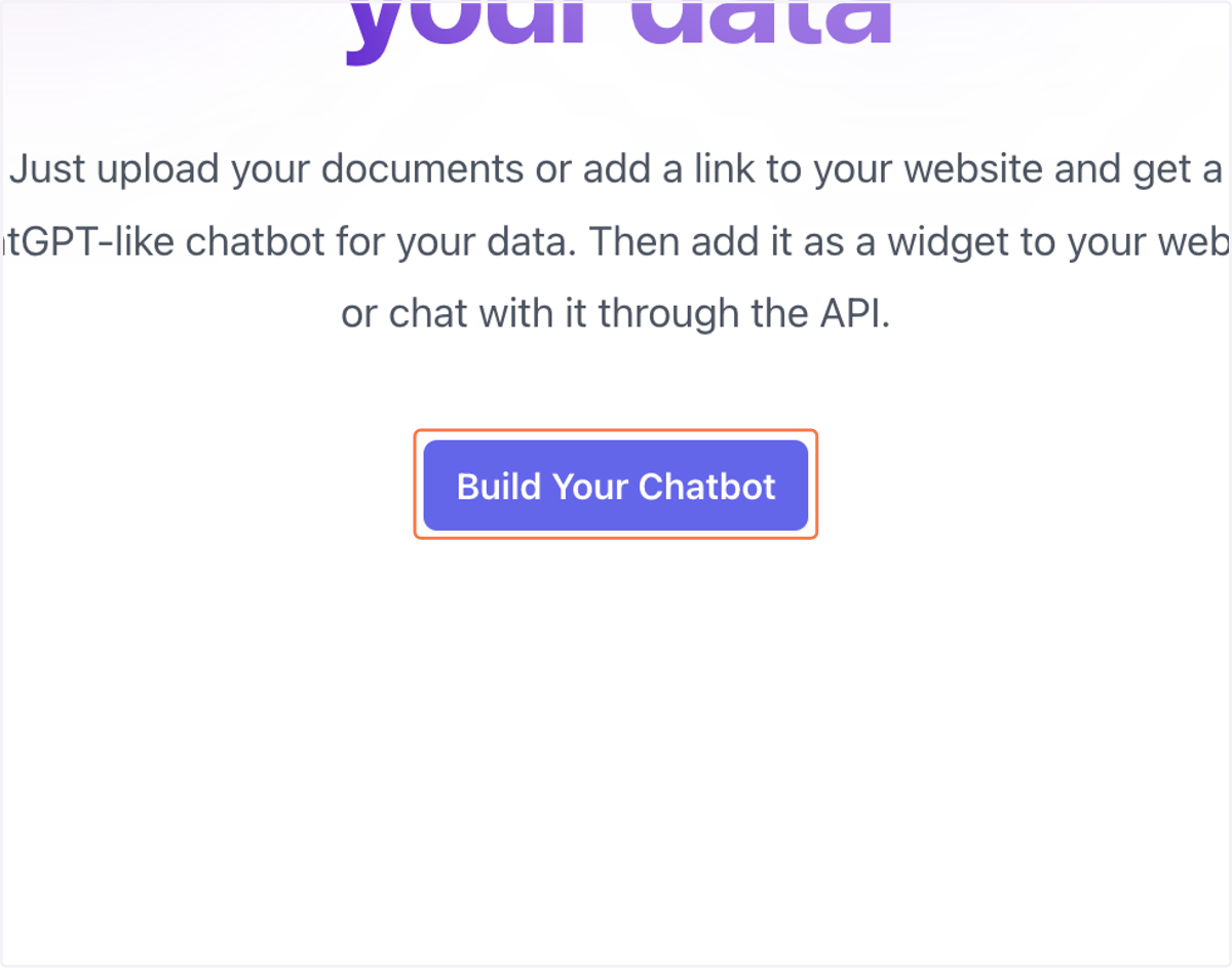 Click on Build Your Chatbot