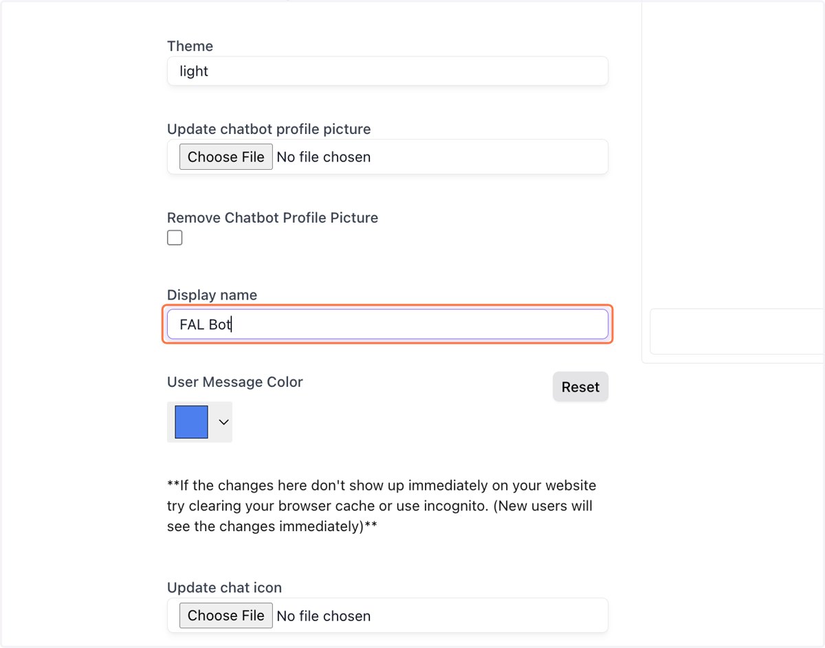 Set your bot display name