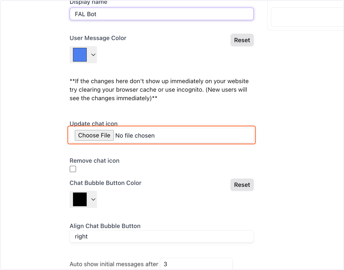 You can customized the floating chat bubble/icon