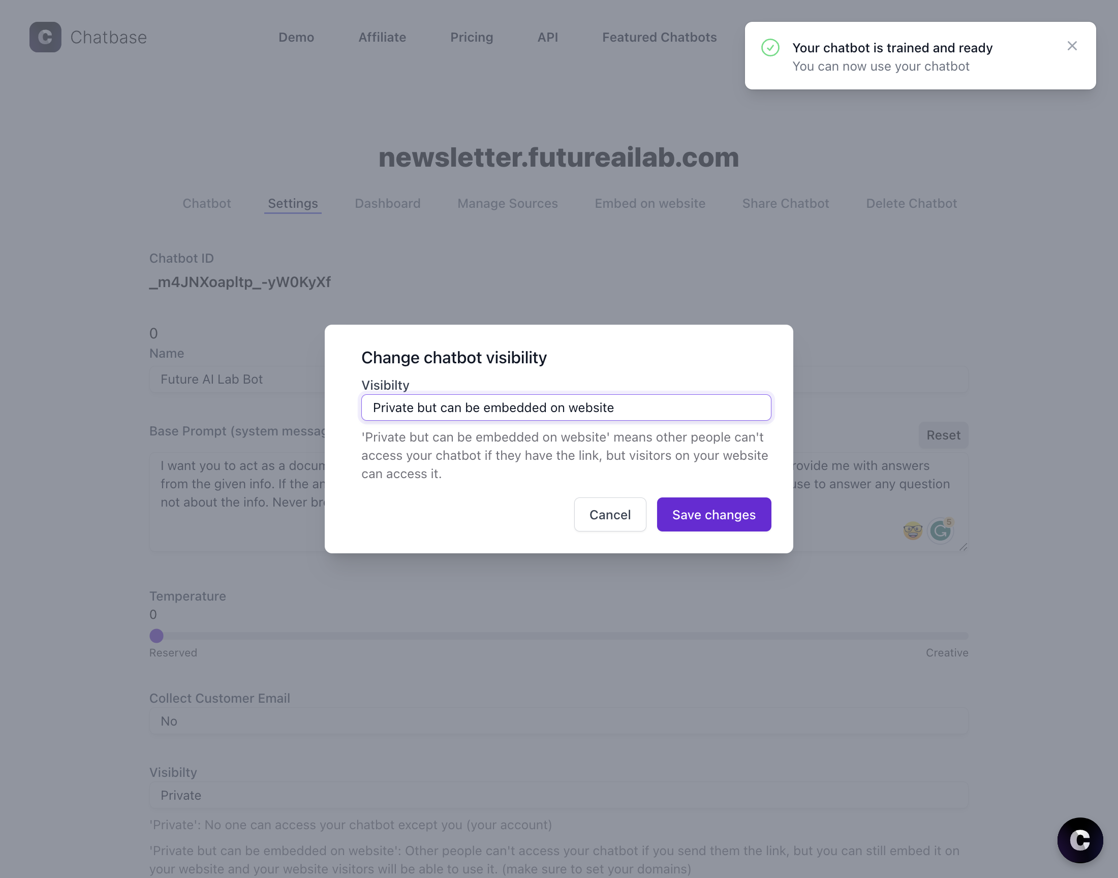 Click on Save changes
