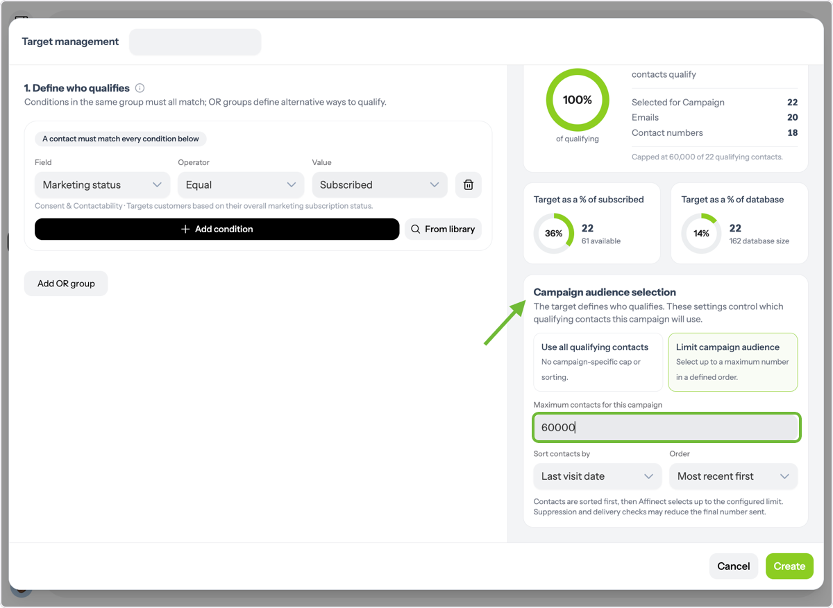 Limit and Sort Your Audience