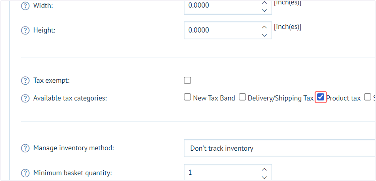 Apply the product tax to the product