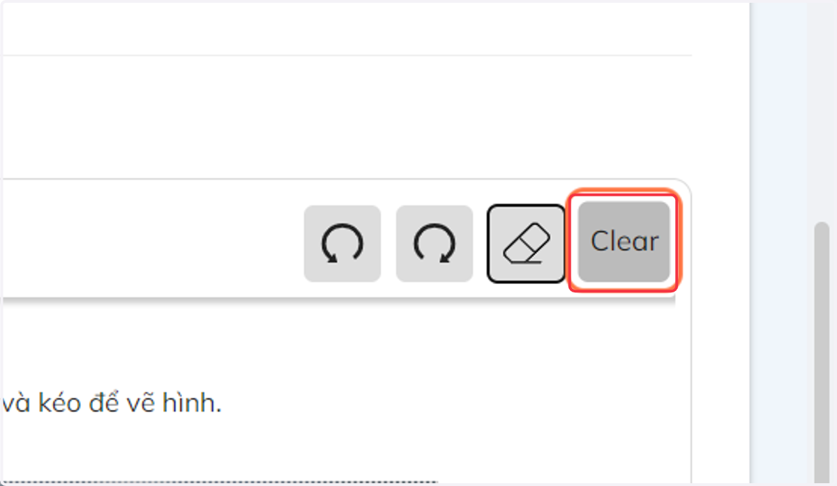 Nhấn chọn "Clear" để xóa tất cả các nét cùng lúc